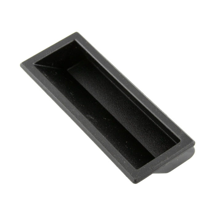 Poignée encastrée à tirette pour petite poche 1 po x 3,25 po, plage de panneaux 0,070 po à 0,085 po, ABS, noir mat, par SouthCo