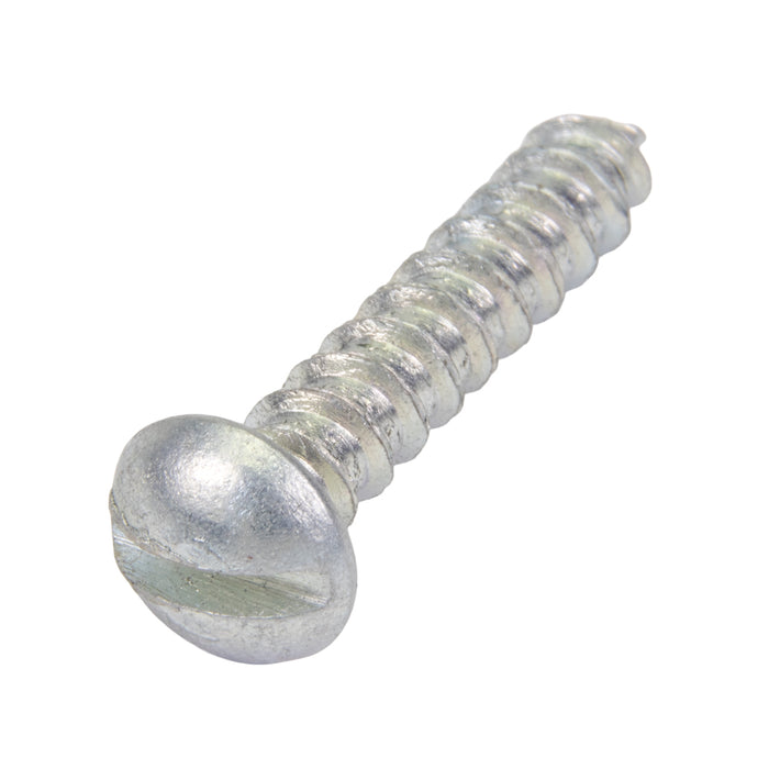 Tapping Screw, Round Head Slotted Drive, Type AB, #10 x 1/2" Length, Steel Zinc Plated by Spaenaur Inc.