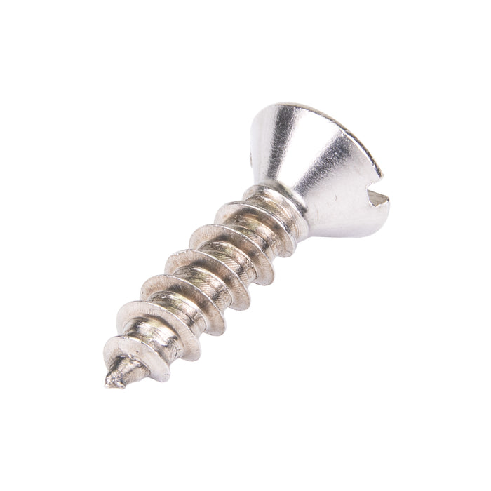 Tapping Screw, Flat Head Slotted Drive, Type AB, #10 x 1-1/2" Length, Stainless Steel