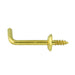 Shoulder Hook 3/4" x .091" Wire DIA x 1 1/8" O/A Length, 1/4" Thread LGTH Solid Brass Plain by Spaenaur Inc.