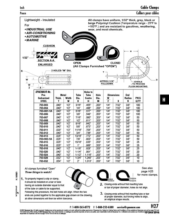 Tube Clamp with Polyvinyl Cushion 15/16" Tube DIA. 1010 Steel Pregalvanized by Spaenaur Inc.