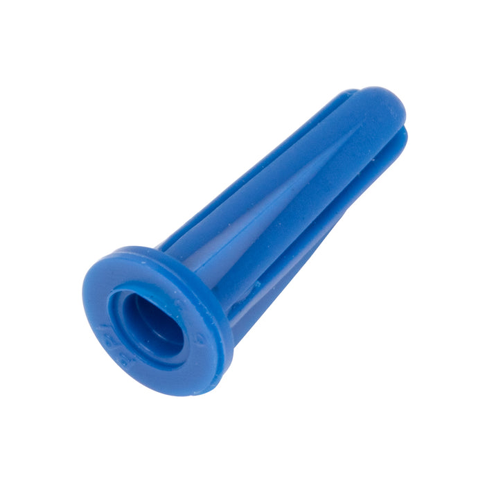 Cheville à vis conique, plastique bleu, n° 6-8 x 3/4 po, taille de foret 3/16 po