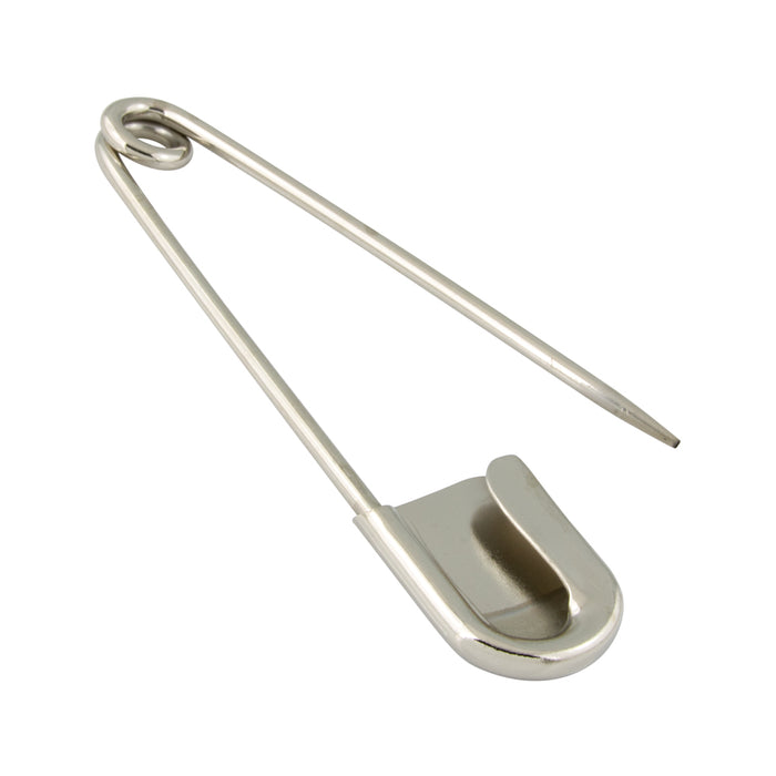 Safety Net Pin (.144" Wire DIA.) 5" O/A L,2 13/16" Throat L, 3/4" IW Brass Nickel Plated by Spaenaur Inc.
