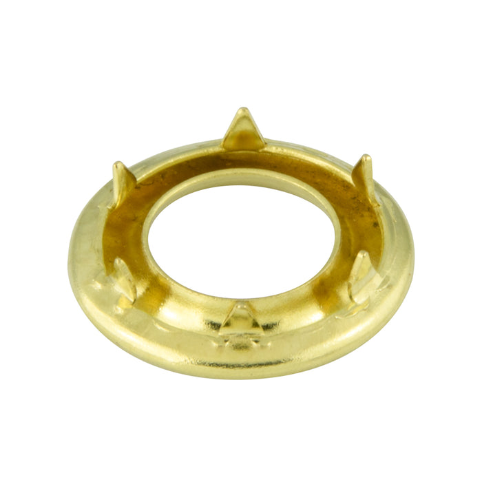 Brass Rolled Rim Grommets with Spur Washers (144/Pk) 7/16" Hole Dia., Size #2 Brass Plain (116-125 & 116-225) by Spaenaur Inc.