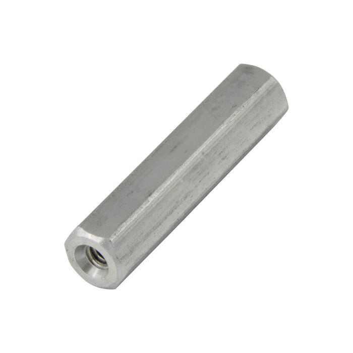 Spacer Hex Threaded, Tap Is 3/8" From Each End & Not Continuous Thru Threaded #6-32 UNC, 1/4" A.F. x 1.250" LGTH Aluminum Alloy 2011T3, Iridite # 14 Chromate
