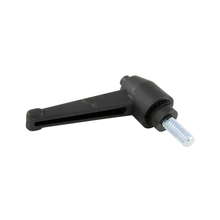 Push Button Clamping Lever, Male 3.82" Length, 3/8"-16 x 1-1/4" Stud 2.25" Overall Height Thermoplastic Material Black