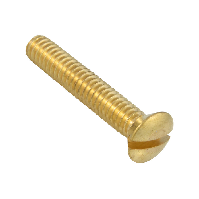 Machine Screw Oval Slot Head #10-32 UNF x 3/4" Brass Plain ANSI B18.6.3-1972