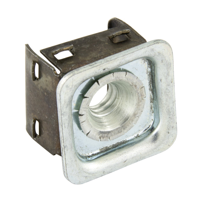 Adaptateur métallique fileté à 4 côtés pour tube carré de 1 po de diamètre avec filetage 3/8 po-16 UNC Finition de base en acier zingué