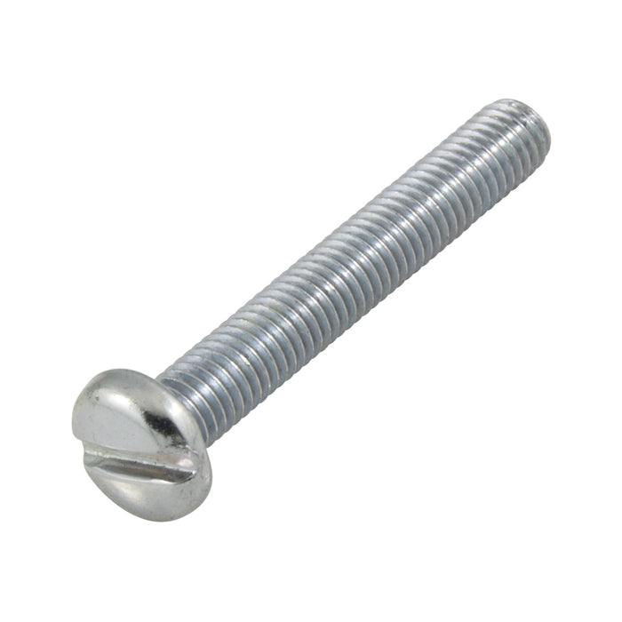 Machine Screw, Pan Head, Slotted Drive, M6 x 1.00 mm UNC x 35 mm Length, Steel Zinc Plated by Spaenaur Inc.