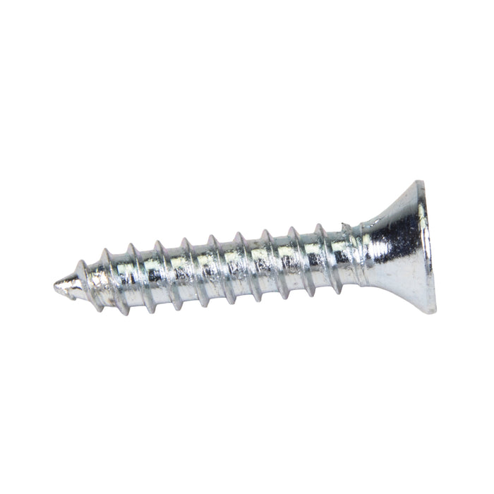 Tapping Screw, Flat Head Phillips Drive, Type AB, #4-24 x 1/2" Length, Low Carbon Steel Trivalent Zinc Plated