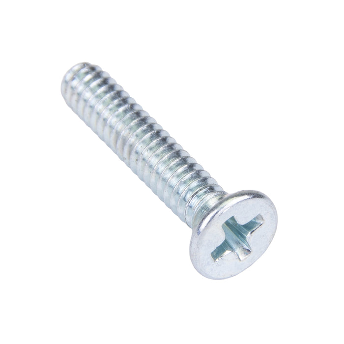 Vis à métaux, tête plate, empreinte cruciforme, M2 x 0,40 mm UNC x 6 mm de longueur, acier zingué