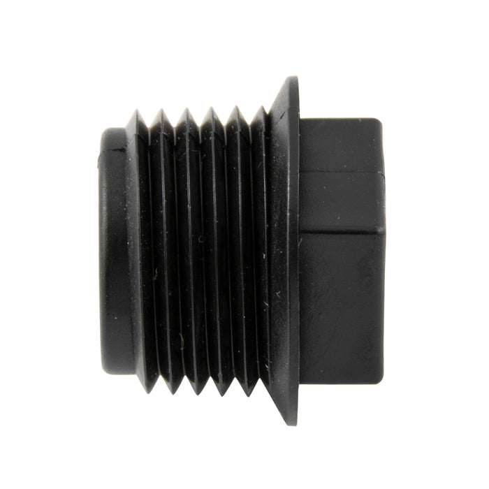 Bouchon fileté pour tuyau, tête carrée à bride 1/8 po-27 NPT, polyéthylène haute densité, couleur noire, par Spaenaur Inc.