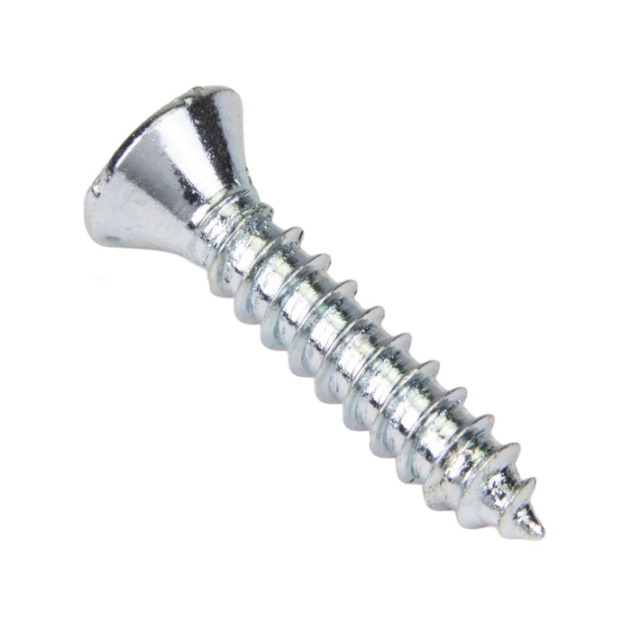 Tapping Screw, Flat Head Phillips Drive, Type AB, #4-24 x 1/2" Length, Low Carbon Steel Trivalent Zinc Plated