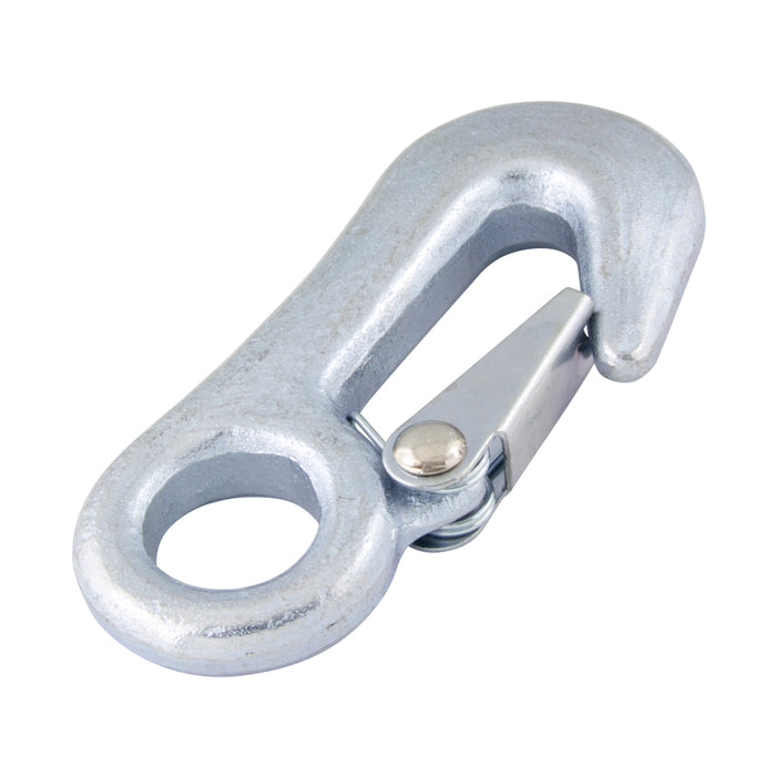 Snap Hook,Metric, Fixed Eye, Break Strength: 3600 Lbs 18 mm ID Of Eye, O/A LGTH 93 mm Drop forged Steel, Zinc Plated by Spaenaur Inc.