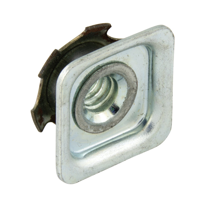Square Metal Threaded Adaptors 1" Square with 1/4"-20 UNC Thread Steel Zinc Plated Base Finish by Spaenaur Inc.