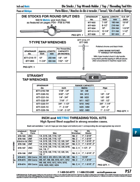Tap Wrench Adjustable Heavy Duty 1"-2" (M25-M52) Capacity forged Steel