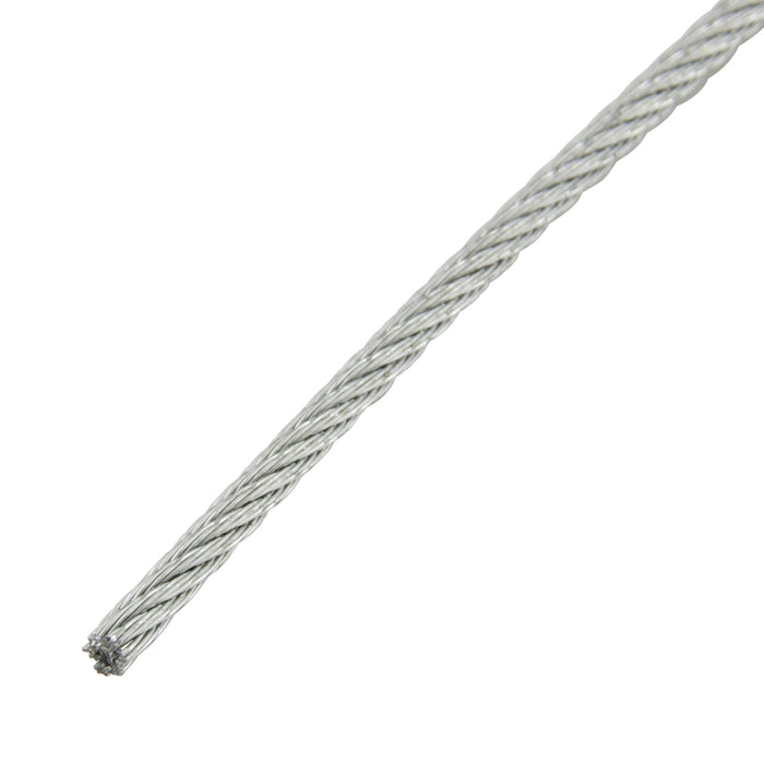 Câble à construction toronnée 7X7, diamètre du fil 1/16 po x 250 pi/bobine, acier galvanisé