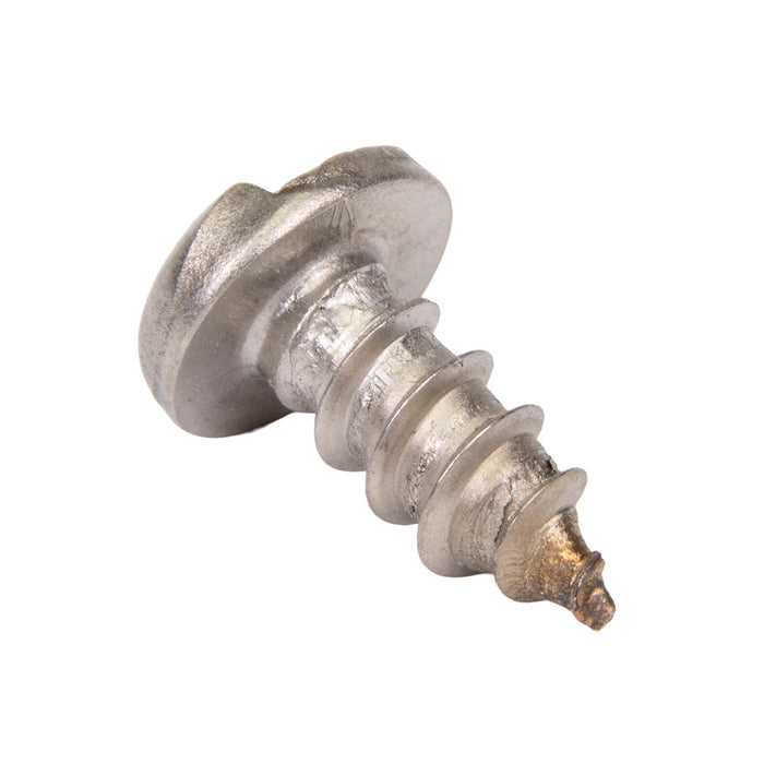 Tamper-Resistant Tapping Screw, Round Head One-Way Slotted Drive, 10A x 1/2" Length, Stainless Steel 18-8