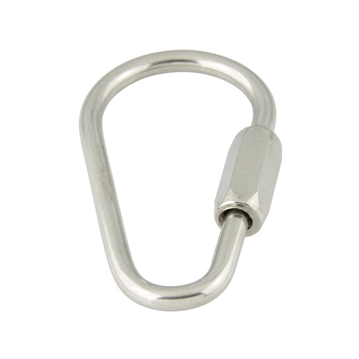 Maillon rapide en forme de poire, série P, diamètre du fil 6 mm, acier inoxydable passivé par Spaenaur Inc.