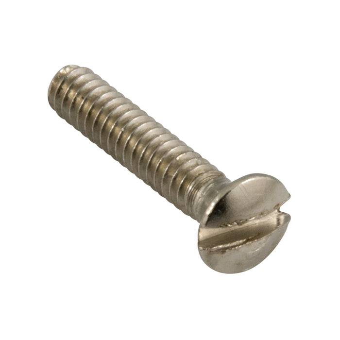 Machine Screw, Oval Head, Slotted Drive, #10-32 UNF x 5/8" Length, Steel Nickel Plated