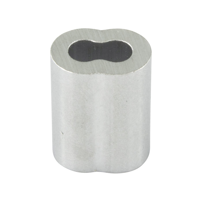 Oval Sleeve for Wire Rope, for 1/16" Cable DIA, Aluminum