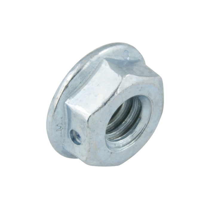 Side Distortion Hex Locknut, Small Flange, for Sae Grade 1,2,3 & 5 Bolts, 1/2"-20 UNF, Flange DIA. Max. 1.070", Grade F Steel Zinc Plated And Wax