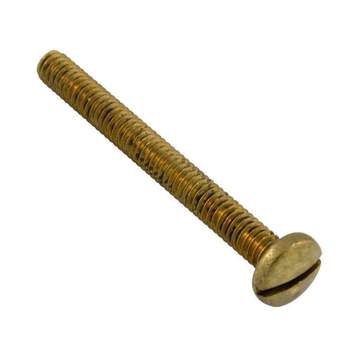 Machine Screw, Binding Head, Slotted Drive, #8-32 UNC x 3/16" Length, Brass Plain