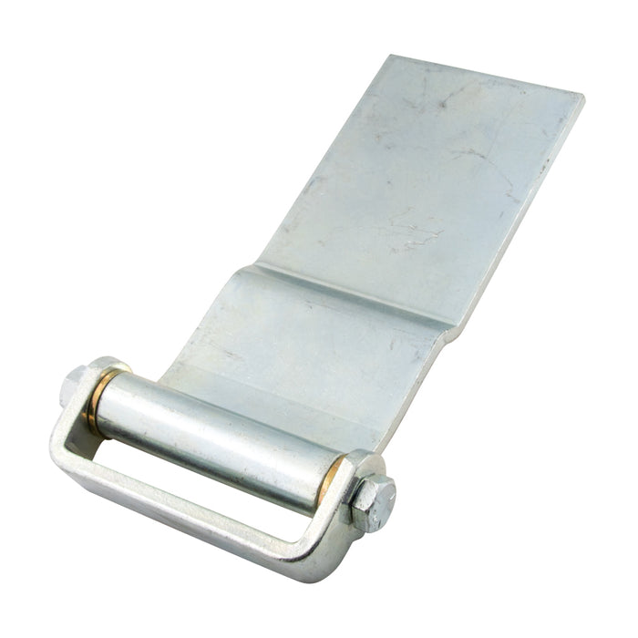 Hinge with Bolt & Lock Nut & Thrust Washer, 5 or 6 Mtg Holes 9" From Center Of Pin to End Of Strap, Steel Zinc Plated.