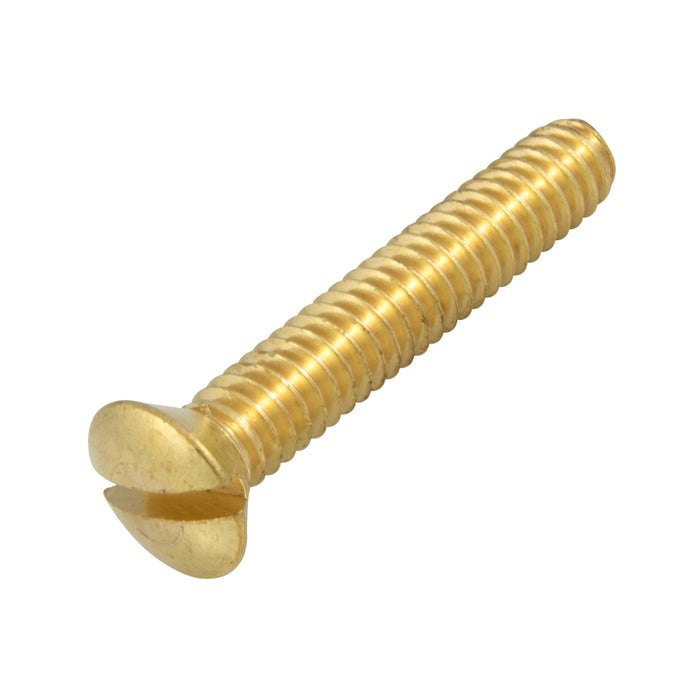 Machine Screw Oval Slot Head #8-32 UNC x 1 1/2" Brass ANSI B18.6.3-1972