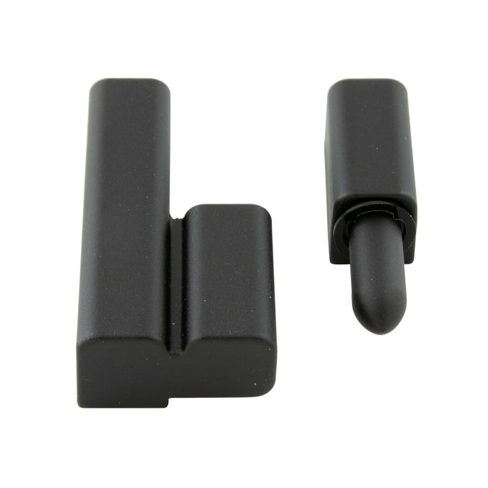 Grande charnière à décollage en ligne, 15 mm x 63,5 mm, zinc moulé sous pression, revêtement en poudre noir mat, par SouthCo
