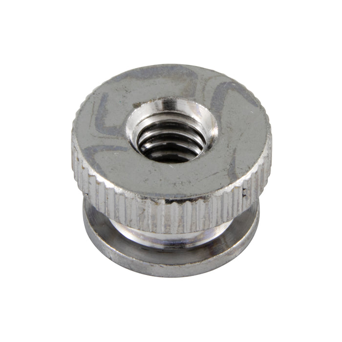 Round Double Knurled Battery Nut #8-32 UNC (11/32" OD x 7/32" HT) Brass, Nickel Plated by Spaenaur Inc.