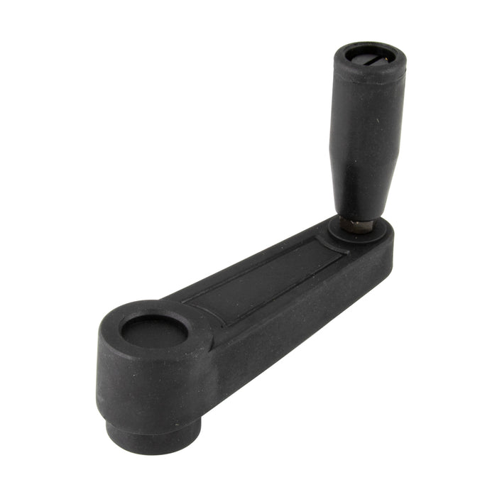 Crank Handle, Female 3/8-16" Thread, 2.60 Handle Length Thermoplastic Material Black, with Grey Cap
