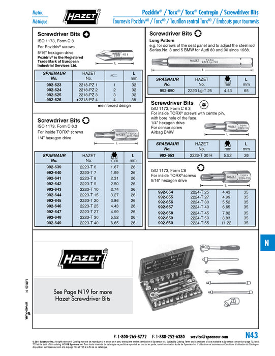 1/4" Hex Drive Bits for Inside torx Screws T10 torx Special Steel, Steel Grey