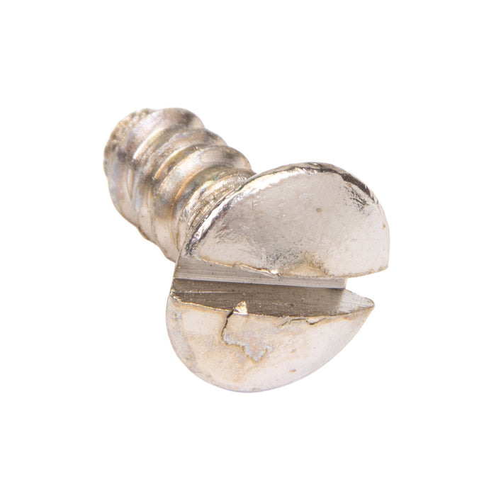 Tapping Screw, Oval Head Slotted Drive, Type AB, #10 x 1-1/4" Length, Low Carbon Steel Nickel Plated by Spaenaur Inc.