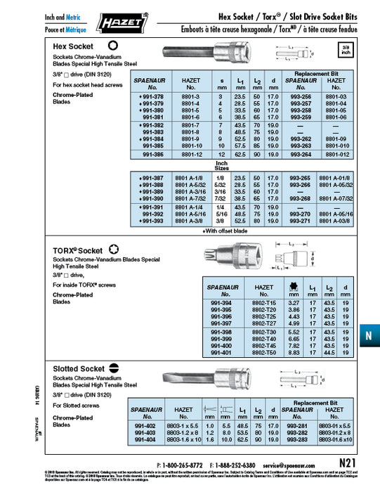 3/8" Drive Socket with Bit for Inside torx Screws T45 torx Chrome Vanadium Chrome Plated, Steel Bit