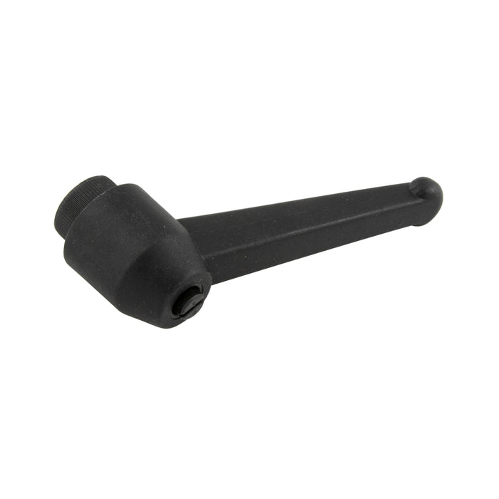 Indexed Clamping Lever, Female 4.73" Length, 3/8"-16 Thread 2.76" Overall Height Thermoplastic Black, Metal Insert by Spaenaur Inc.