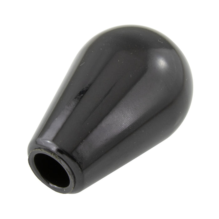 Bouton en forme de poire 1 5/8 po de diamètre extérieur x 1/2 po-13 UNC x 5/8 po de profondeur, noir phénolique, par Spaenaur Inc.
