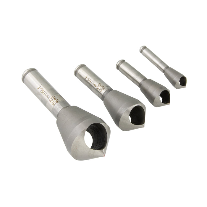 Slotted Taper And Deburring Countersinker Set with Cutting Paste Ranges 2/5 to 15/20 (4 Pcs) High Speed Steel (Co 5) In Steel Case by Spaenaur Inc.