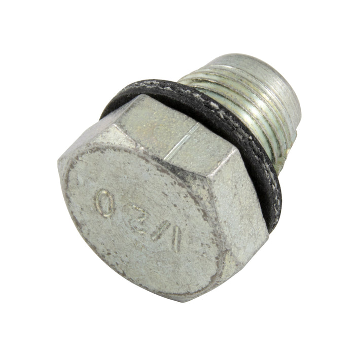 Self-Tapping Drain Plug with Fibre GAsket 1/2"-20 Double Oversize Low Carb Steel Case Hard Zinc PLTD