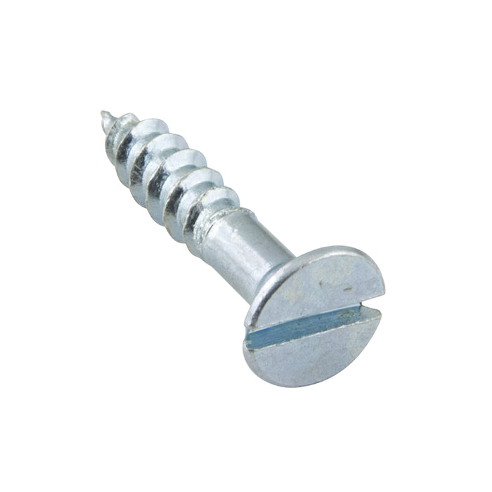 Wood Screw, Flat Head 90° ctsk., Slotted, #8 x 2" Length, Steel Zinc Plated, ASME/ANSI B18.6.1 by Spaenaur Inc.
