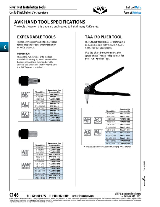 Conversion Kit for Insert Hand Tool #10-24 UNC