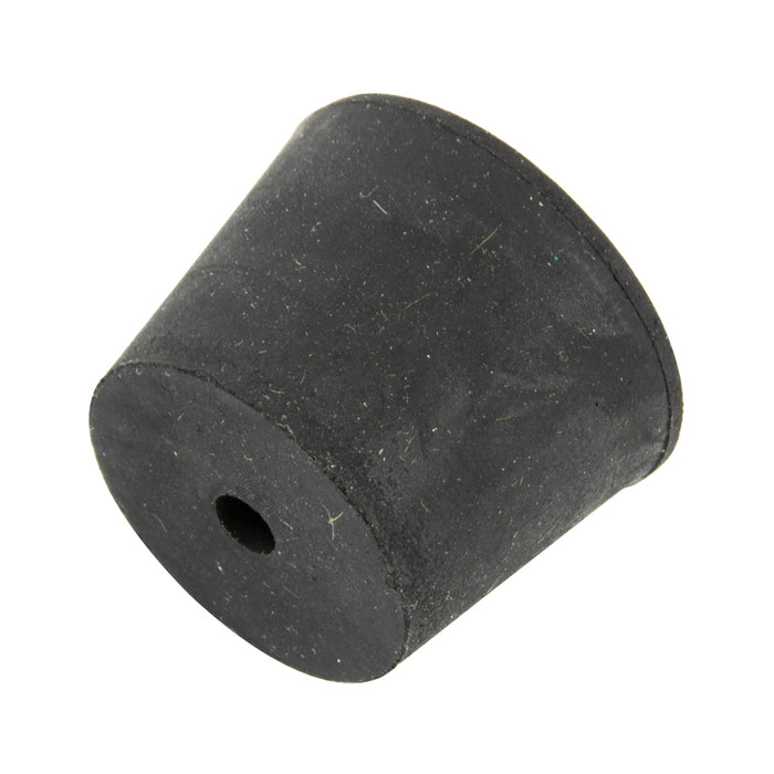 Laboratory Stopper with 1/4" DIA Hole #6 (1 1/4" Top x 1" Bottom x 1" LG) Natural Rubber Black by Spaenaur Inc.