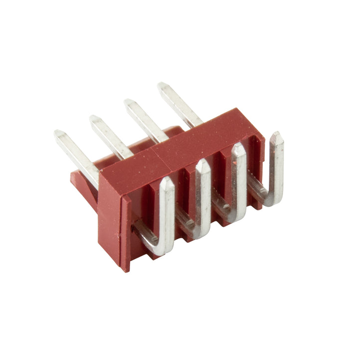 Système d'interconnexion Kk à 5 circuits avec verrouillage à friction à broches carrées. Espacement central de 2,54 mm (0,100 po). Série 7478-5A. Nylon - Rouge Ul 94V-O, broches - Laiton étamé, ignifuge par Molex®.