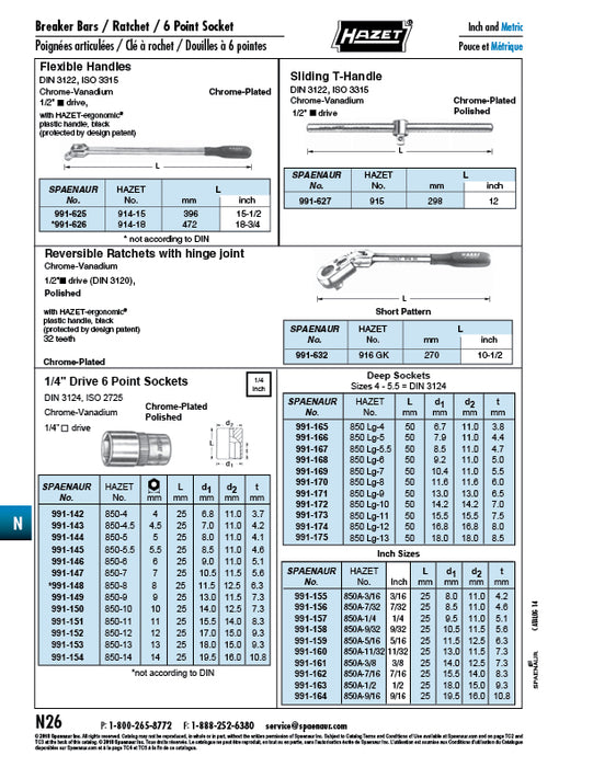 1/4" Drive Socket Six Point 11mm Chrome Vanadium Chrome Plated Polished by Spaenaur Inc.