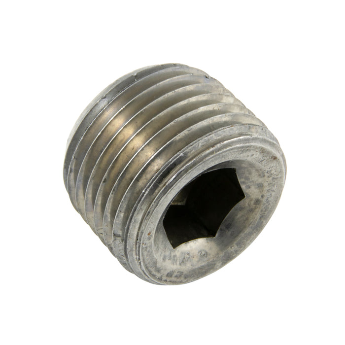 Hex Recessed Magnetic Pipe Plug Disc Style Magnet 1/2"-14 NPTF x .61" O/A LGTH "Ceramic I" Magnet, Steel Body by Spaenaur Inc.