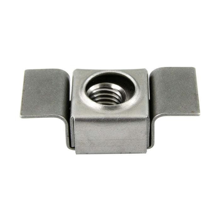 Écrou flottant de retenue à souder n° 8-32 UNC Filetage 1/2" Largeur de base x 1-1/2" Longueur totale Acier à faible teneur en carbone, lisse, par Spaenaur Inc.