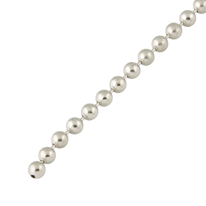 Standard Type Ball Chain #10 (.175") x 50-51 Bpf(Apporx.) x 500 Ft Steel, Nickel Plated by Spaenaur Inc.