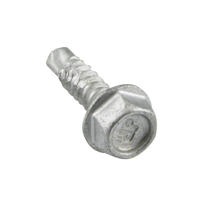 Self-Drilling Screw, Indented Hex Washer Head, #6-20 x 1/2" Length, Stainless Steel 410