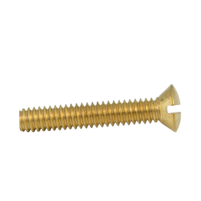 Machine Screw Oval Slot Head #10-32 UNF x 3/4" Brass Plain ANSI B18.6.3-1972