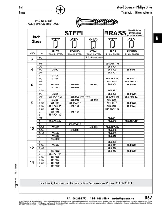 Wood Screw, Flat Head, Phillips, #8 x 1-1/4" Length, Steel Zinc Plated, ASME/ANSI B18.6.1